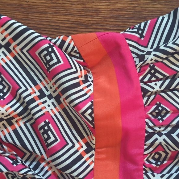 Eliza J Artsy Geometric Print Halter Metallic Necklace Collar Maxi Dress Sz 14 - Picture 5 of 10